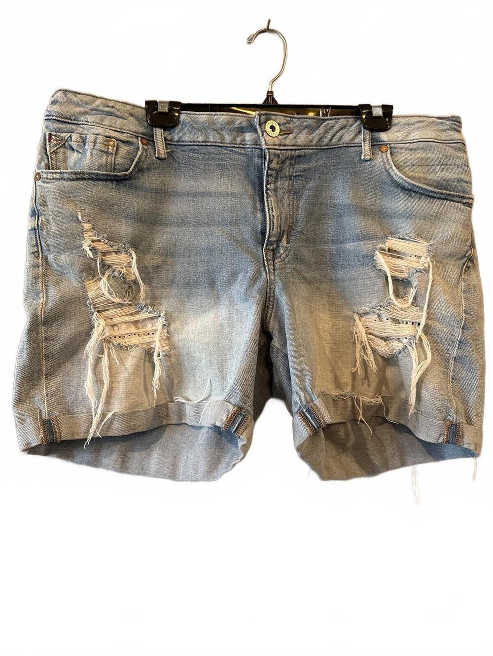 Edgely Light Blue Distressed Denim Shorts Size 20W Regular
